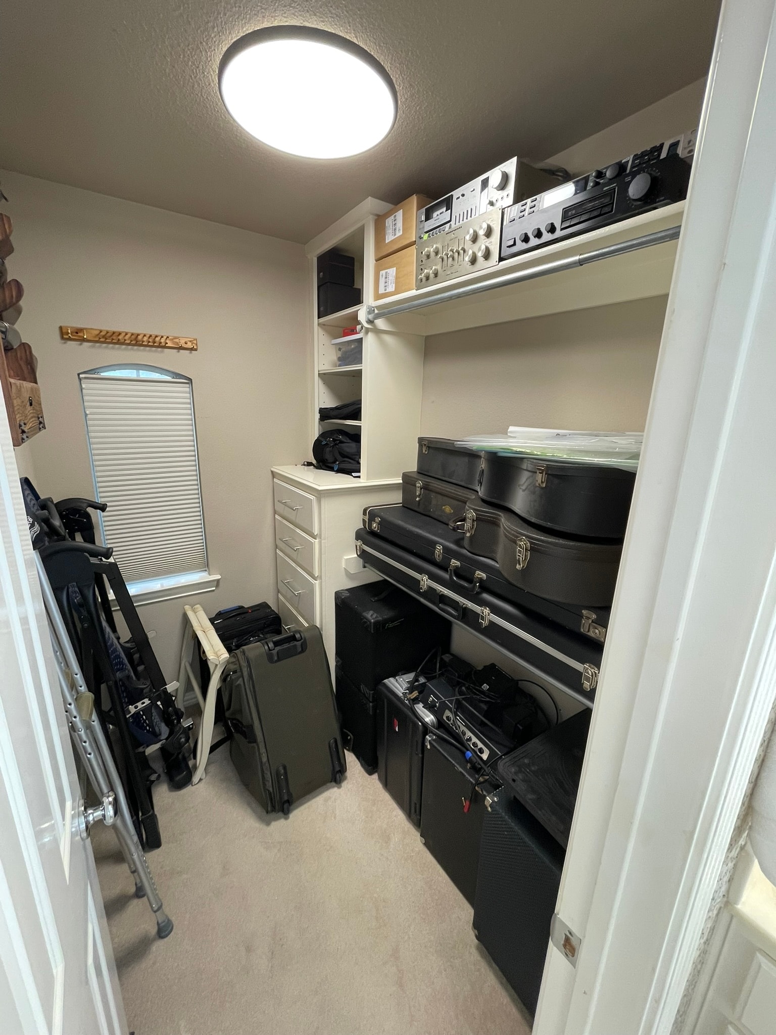 Tidy organized storage room with items neatly arranged
